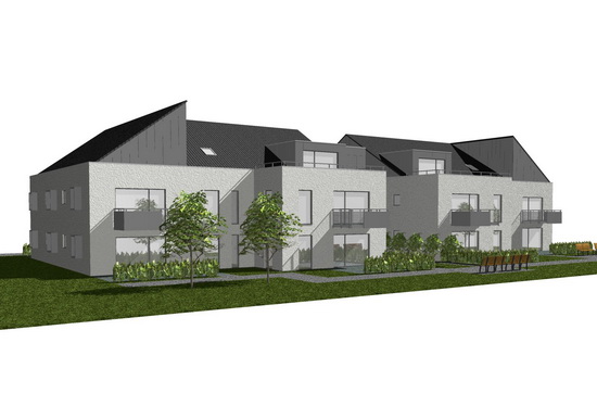 3D-Ansicht des geplanten Hauses - Rückansicht